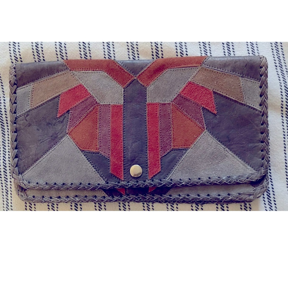 Vintage Leather Southwestern Clutch Handbag